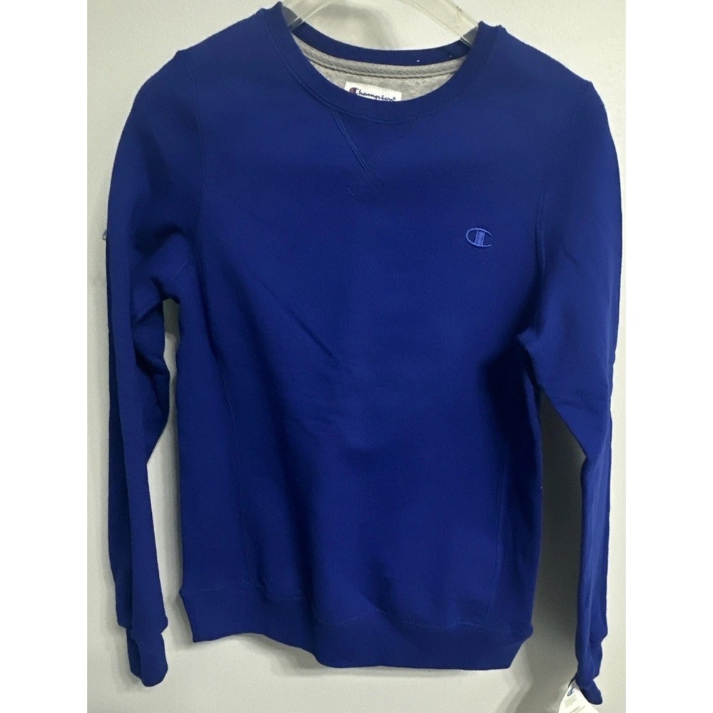 Champion Men's Small Crewn Sweatshirt Blue Long Sleeve Pullover Algodon Blend